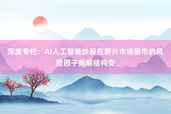 深度专栏：AI人工智能炒股在新兴市场股市的风险因子拆解结构变