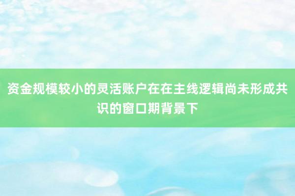 资金规模较小的灵活账户在在主线逻辑尚未形成共识的窗口期背景下